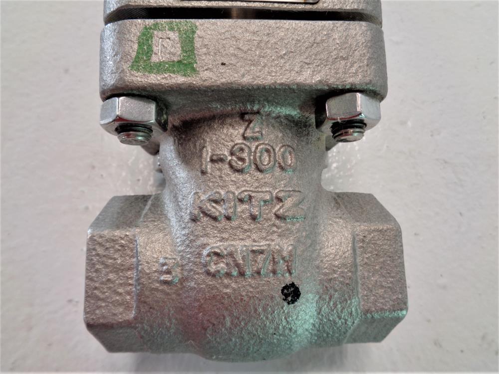 Kitz 1" Threaded 300# CN7M Monel Gate Valve AK300UMCN